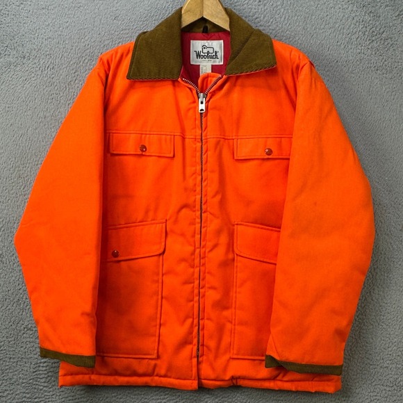 Woolrich Other - Woolrich Men Large Jacket Hunting Orange Quilted Lined Flap Pocket Field Outdoor